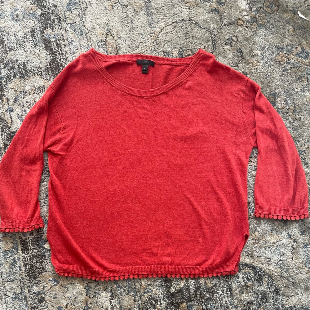 J Crew Red Sweater Size S